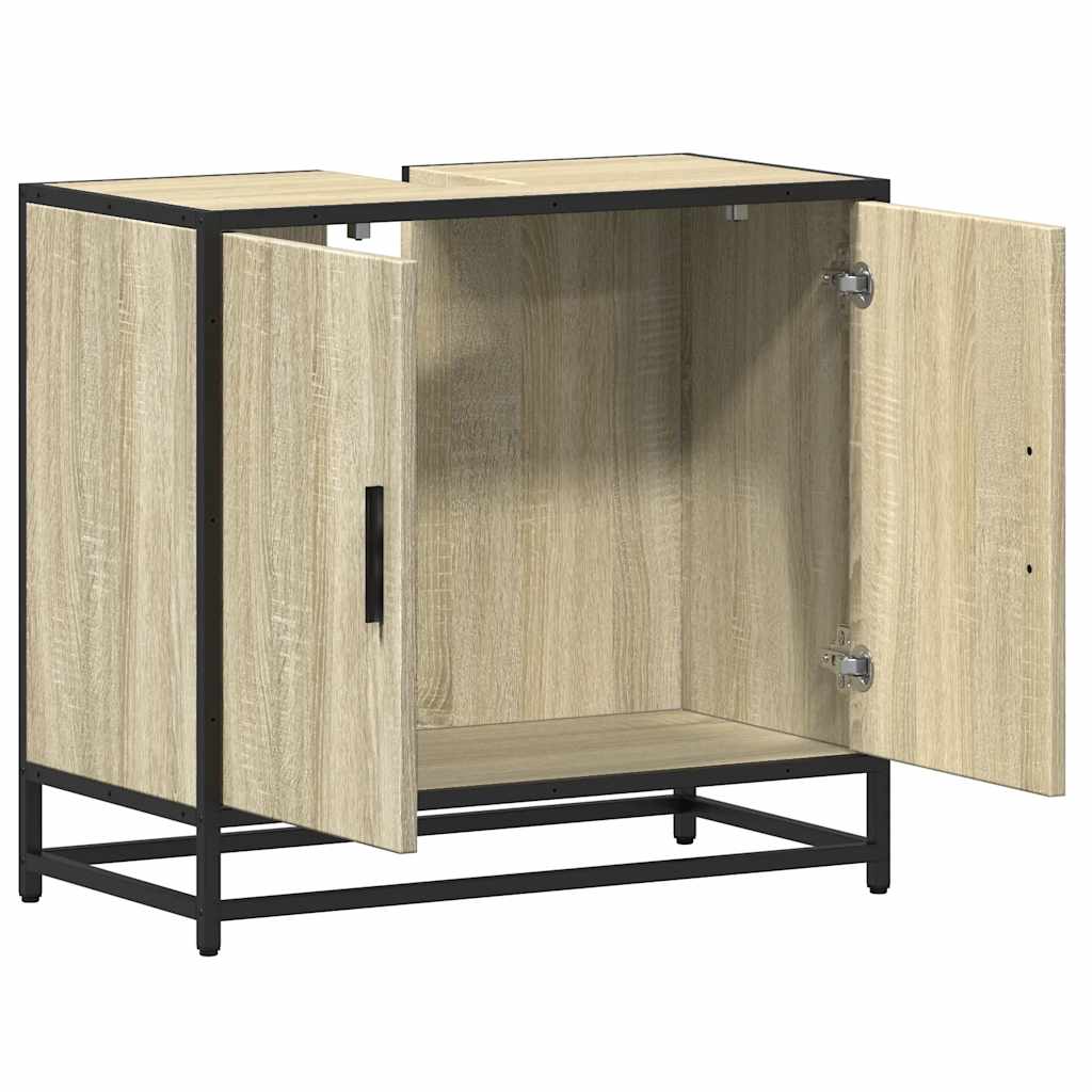 vidaXL Badezimmer-Waschbeckenschrank Sonoma-Eiche 65 x 33 x 60 cm Holzwerkstoff