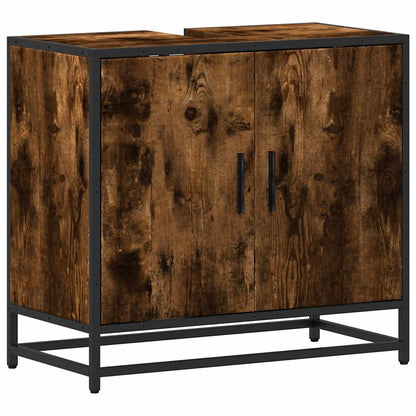 vidaXL Waschbeckenunterschrank Räuchereiche 65x33x60 cm Holzwerkstoff