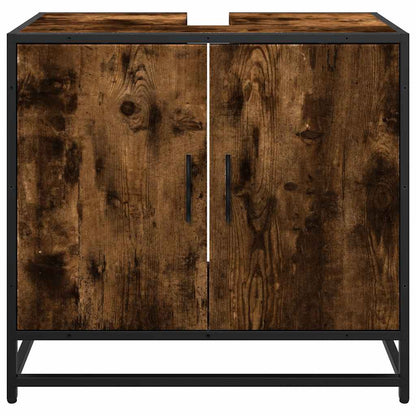 vidaXL Waschbeckenunterschrank Räuchereiche 65x33x60 cm Holzwerkstoff