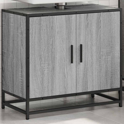 vidaXL Waschbeckenunterschrank Grau Sonoma 65x33x60 cm Holzwerkstoff