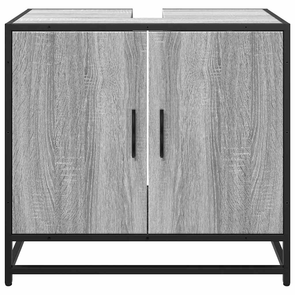 vidaXL Waschbeckenunterschrank Grau Sonoma 65x33x60 cm Holzwerkstoff