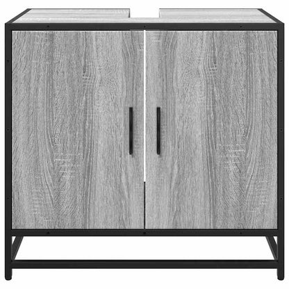 vidaXL Waschbeckenunterschrank Grau Sonoma 65x33x60 cm Holzwerkstoff