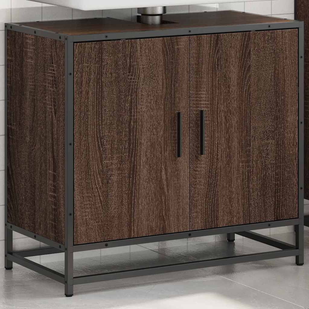 vidaXL Waschbeckenunterschrank Braun Eichen-Optik 65x33x60 cm