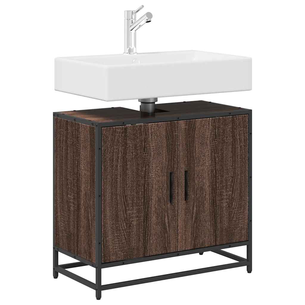 vidaXL Waschbeckenunterschrank Braun Eichen-Optik 65x33x60 cm
