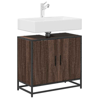 vidaXL Waschbeckenunterschrank Braun Eichen-Optik 65x33x60 cm