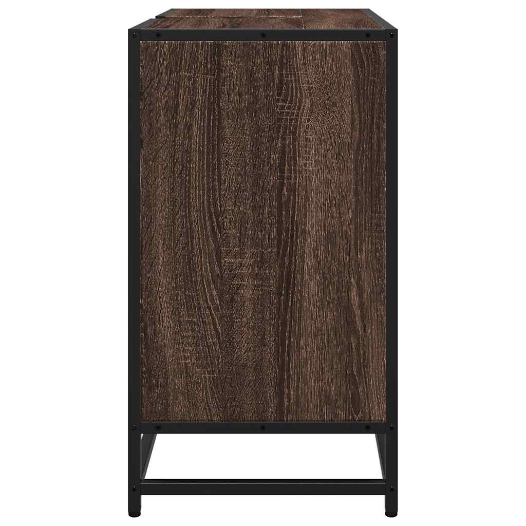 vidaXL Waschbeckenunterschrank Braun Eichen-Optik 65x33x60 cm