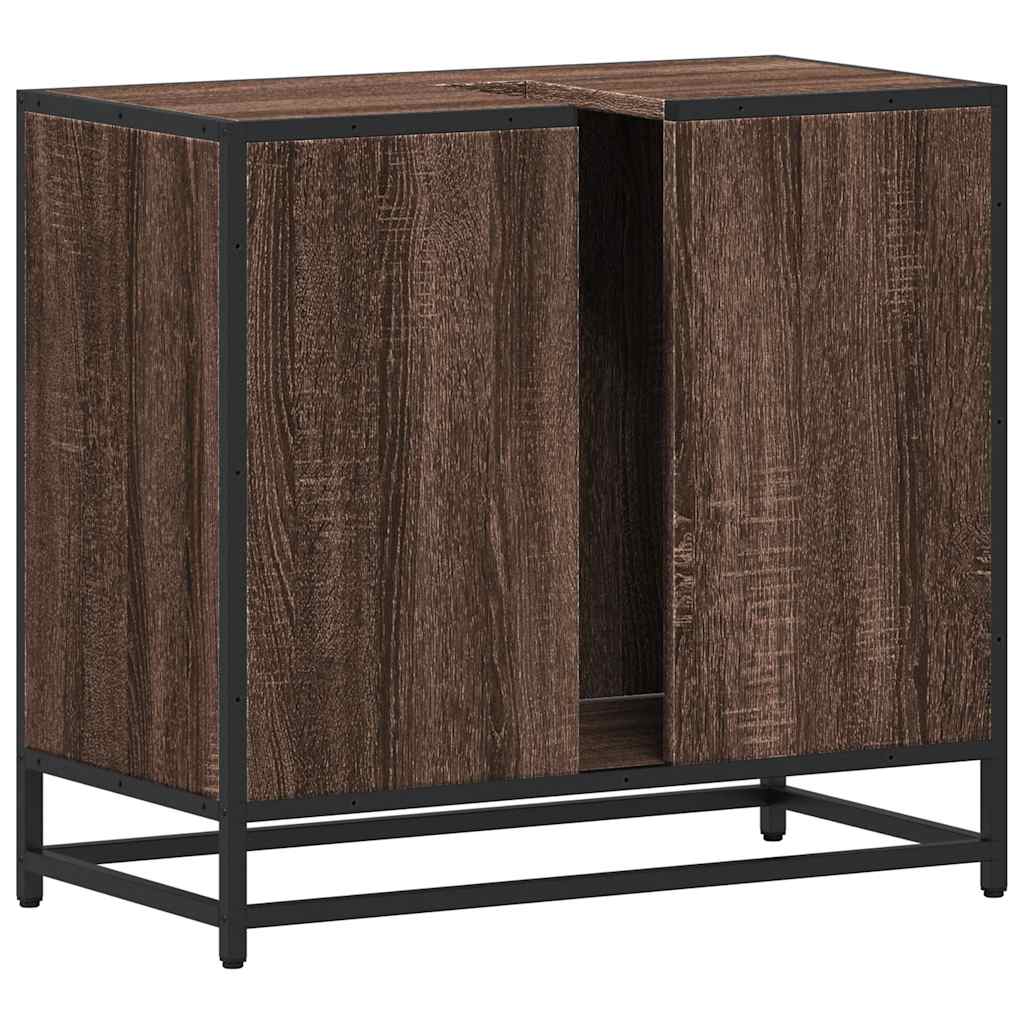 vidaXL Waschbeckenunterschrank Braun Eichen-Optik 65x33x60 cm