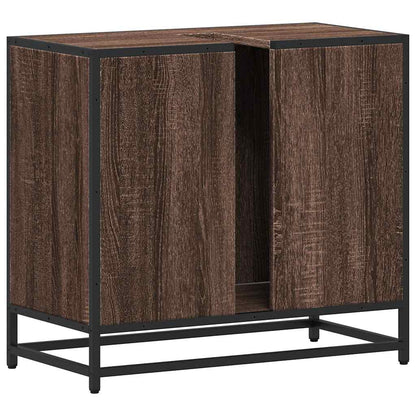 vidaXL Waschbeckenunterschrank Braun Eichen-Optik 65x33x60 cm
