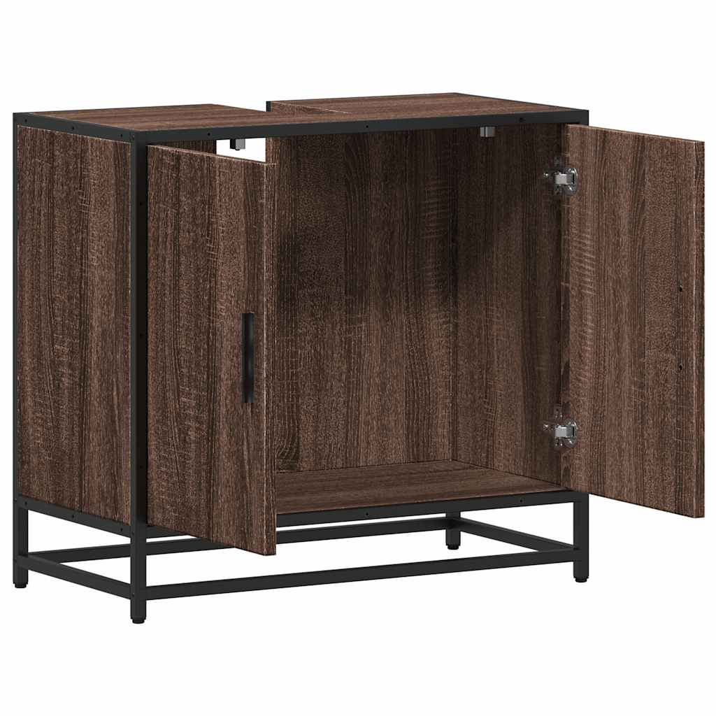 vidaXL Waschbeckenunterschrank Braun Eichen-Optik 65x33x60 cm