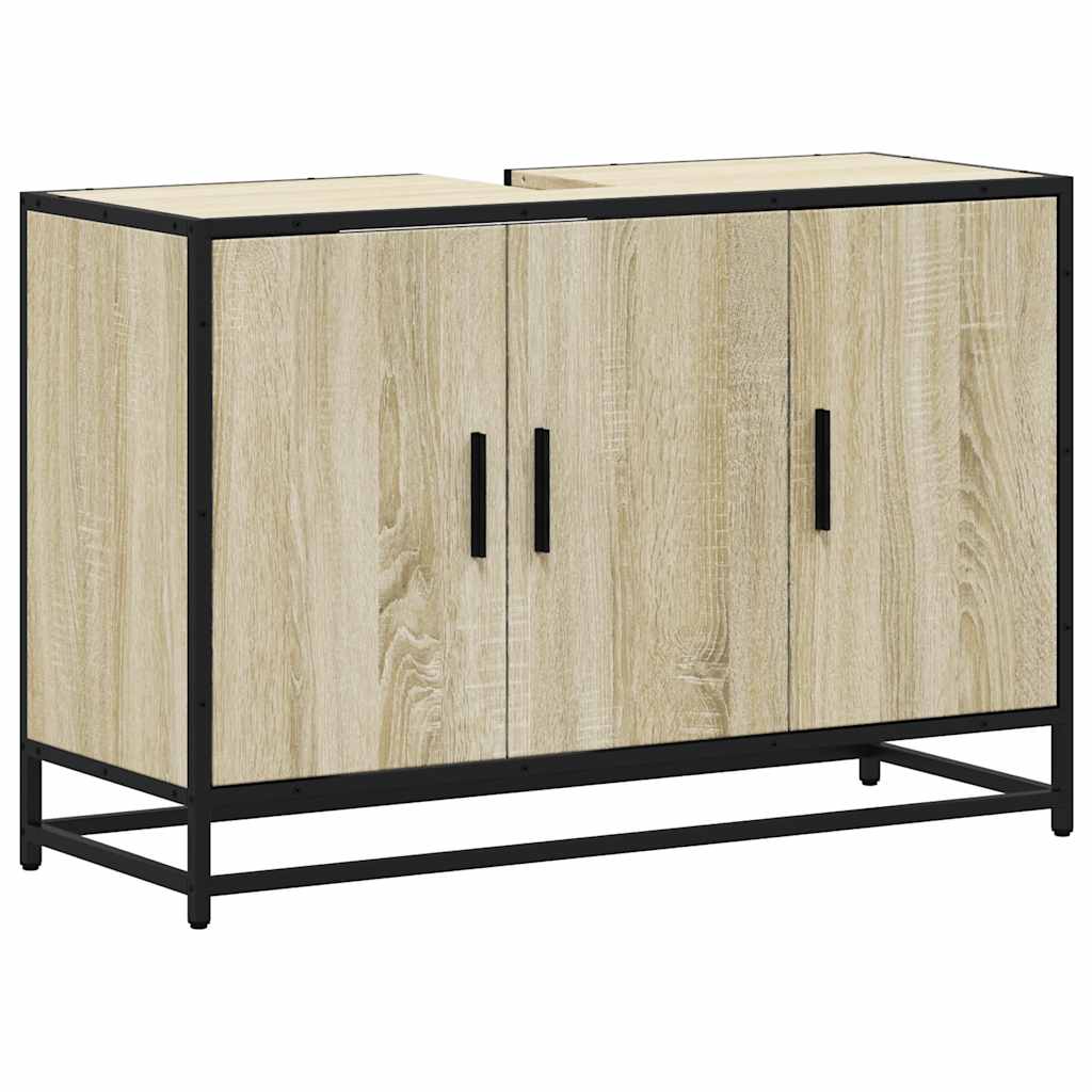 vidaXL Meuble sous-lavabo chêne Sonoma 90 x 33 x 60 cm en bois d'ingénierie