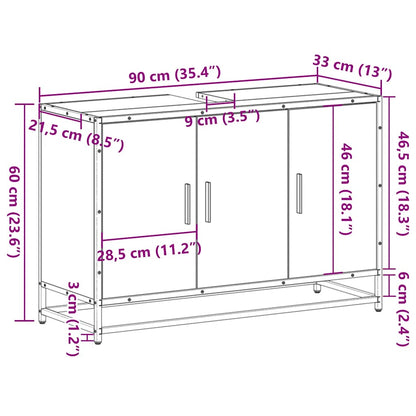 vidaXL Meuble sous-lavabo chêne Sonoma 90 x 33 x 60 cm en bois d'ingénierie