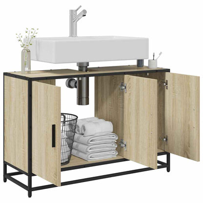 vidaXL Meuble sous-lavabo chêne Sonoma 90 x 33 x 60 cm en bois d'ingénierie