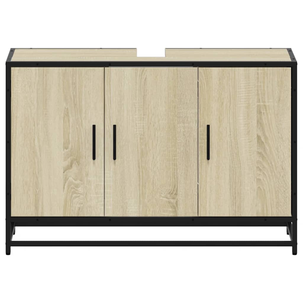vidaXL Meuble sous-lavabo chêne Sonoma 90 x 33 x 60 cm en bois d'ingénierie