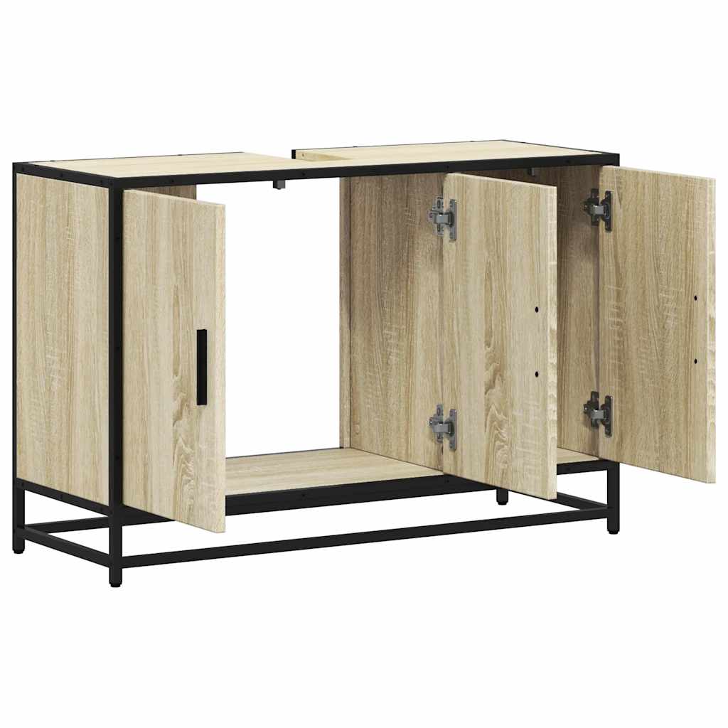 vidaXL Meuble sous-lavabo chêne Sonoma 90 x 33 x 60 cm en bois d'ingénierie