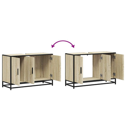 vidaXL Meuble sous-lavabo chêne Sonoma 90 x 33 x 60 cm en bois d'ingénierie