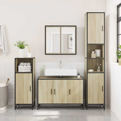 vidaXL Meuble sous-lavabo chêne Sonoma 90 x 33 x 60 cm en bois d'ingénierie