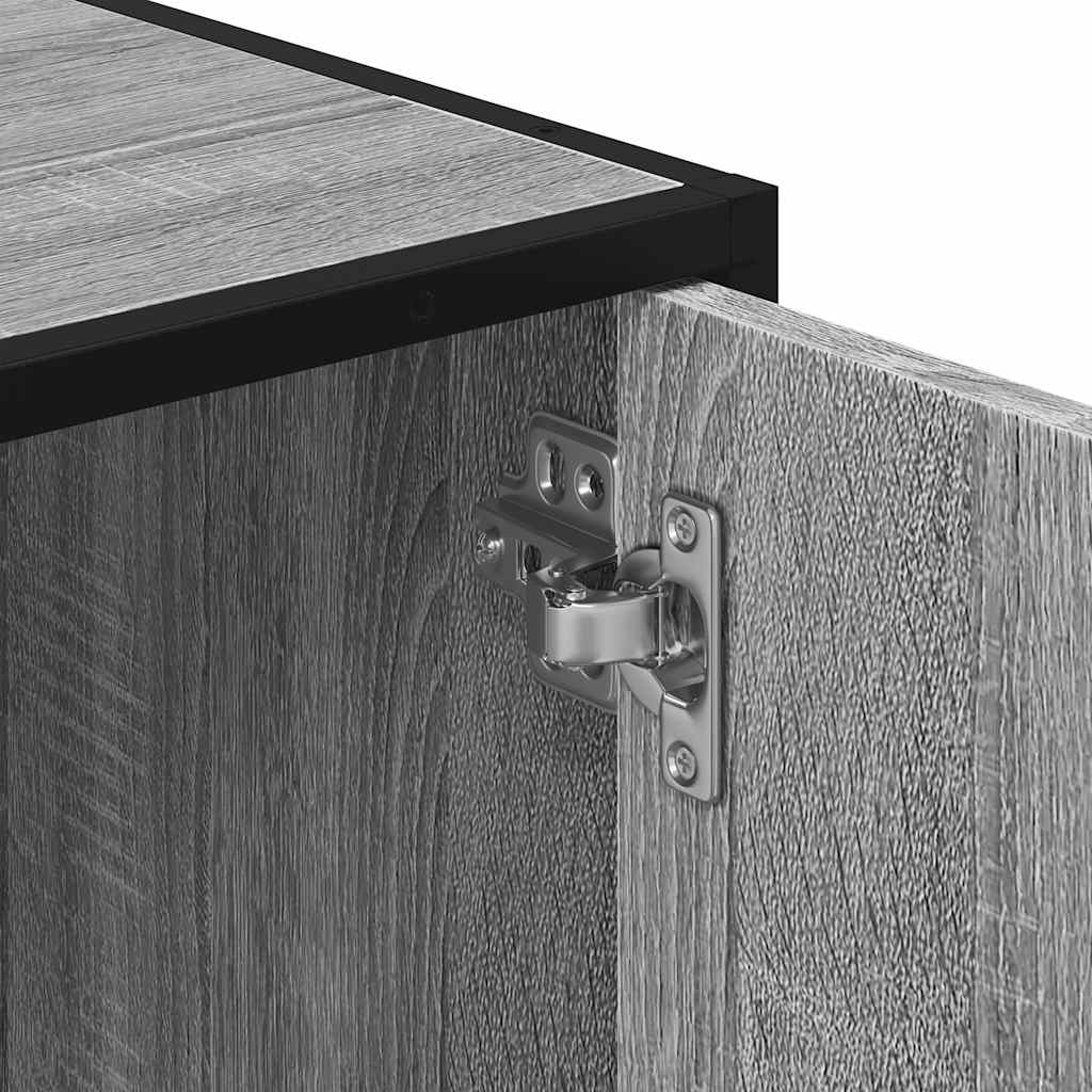 vidaXL Waschbeckenunterschrank Grau Sonoma 90x33x60 cm Holzwerkstoff