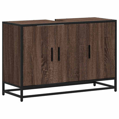 vidaXL Waschbeckenunterschrank Braun Eichen-Optik 90x33x60 cm