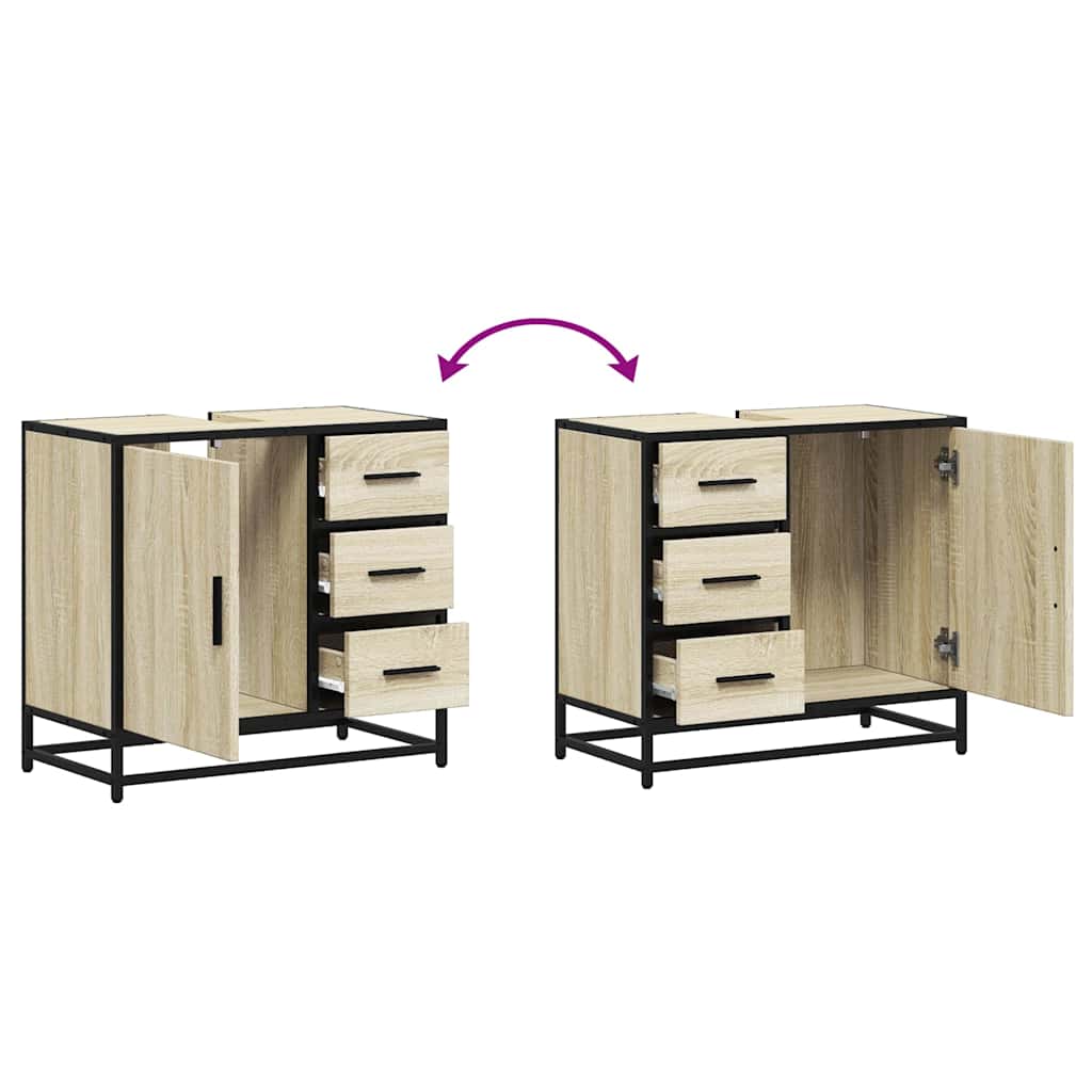 vidaXL Badschrank Sonoma-Eiche 65x33x60 cm Holzwerkstoff