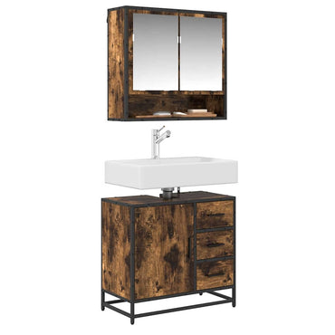 vidaXL Waschbeckenunterschrank Räuchereiche 65x33x60 cm Holzwerkstoff