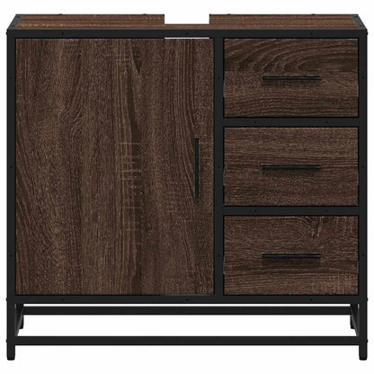 vidaXL Meuble sous-vasque marron aspect chêne 65x33x60 cm