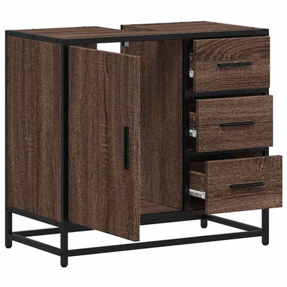 vidaXL Meuble sous-vasque marron aspect chêne 65x33x60 cm