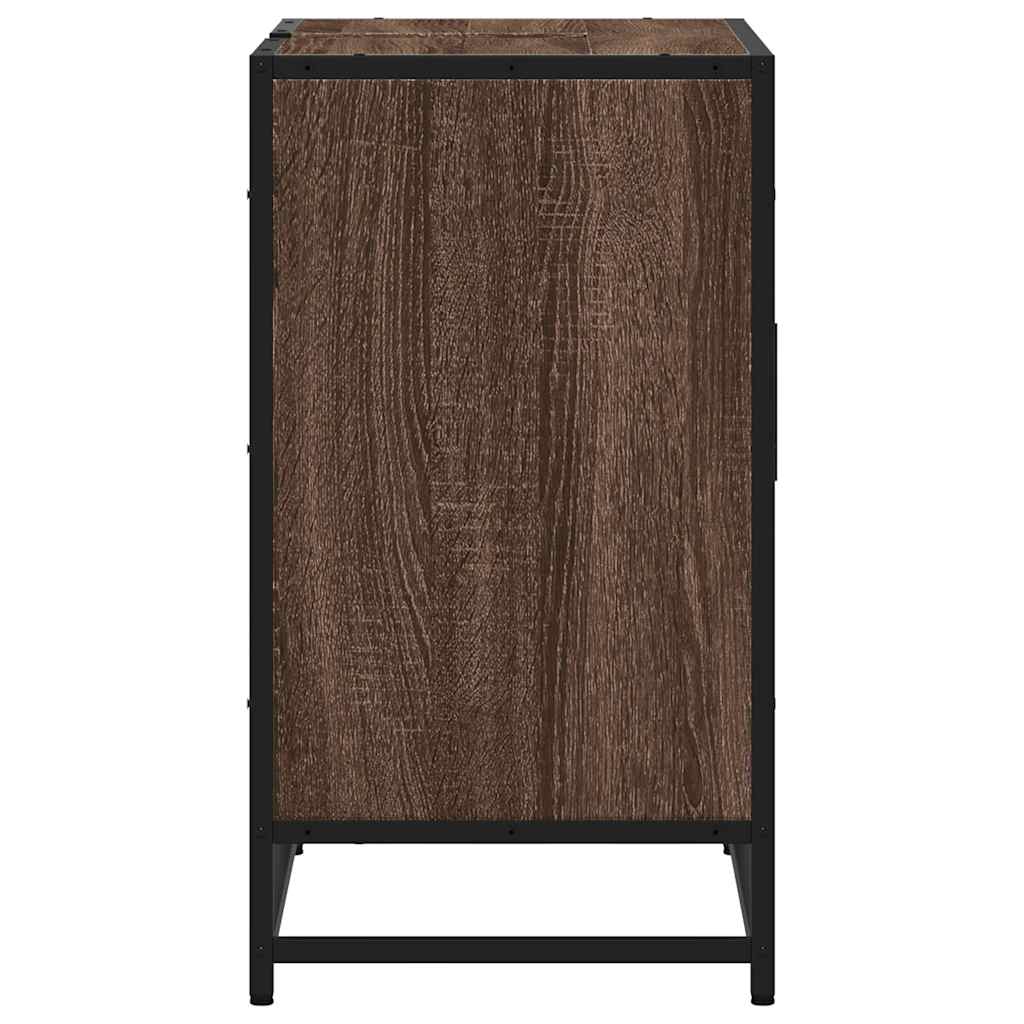 vidaXL Meuble sous-vasque marron aspect chêne 65x33x60 cm
