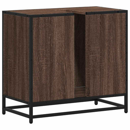 vidaXL Meuble sous-vasque marron aspect chêne 65x33x60 cm