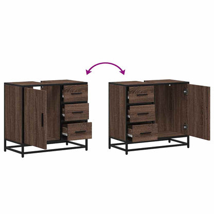 vidaXL Meuble sous-vasque marron aspect chêne 65x33x60 cm