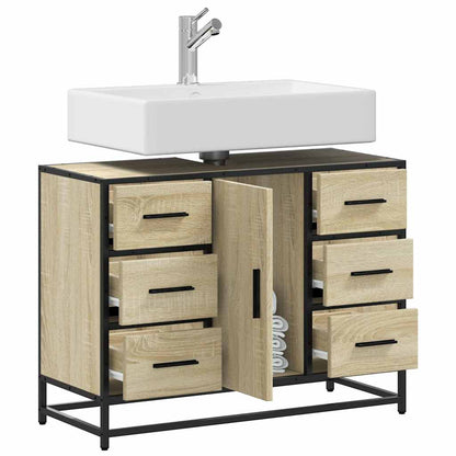 vidaXL Meuble sous-lavabo chêne Sonoma 80x33x60 cm Bois d'ingénierie
