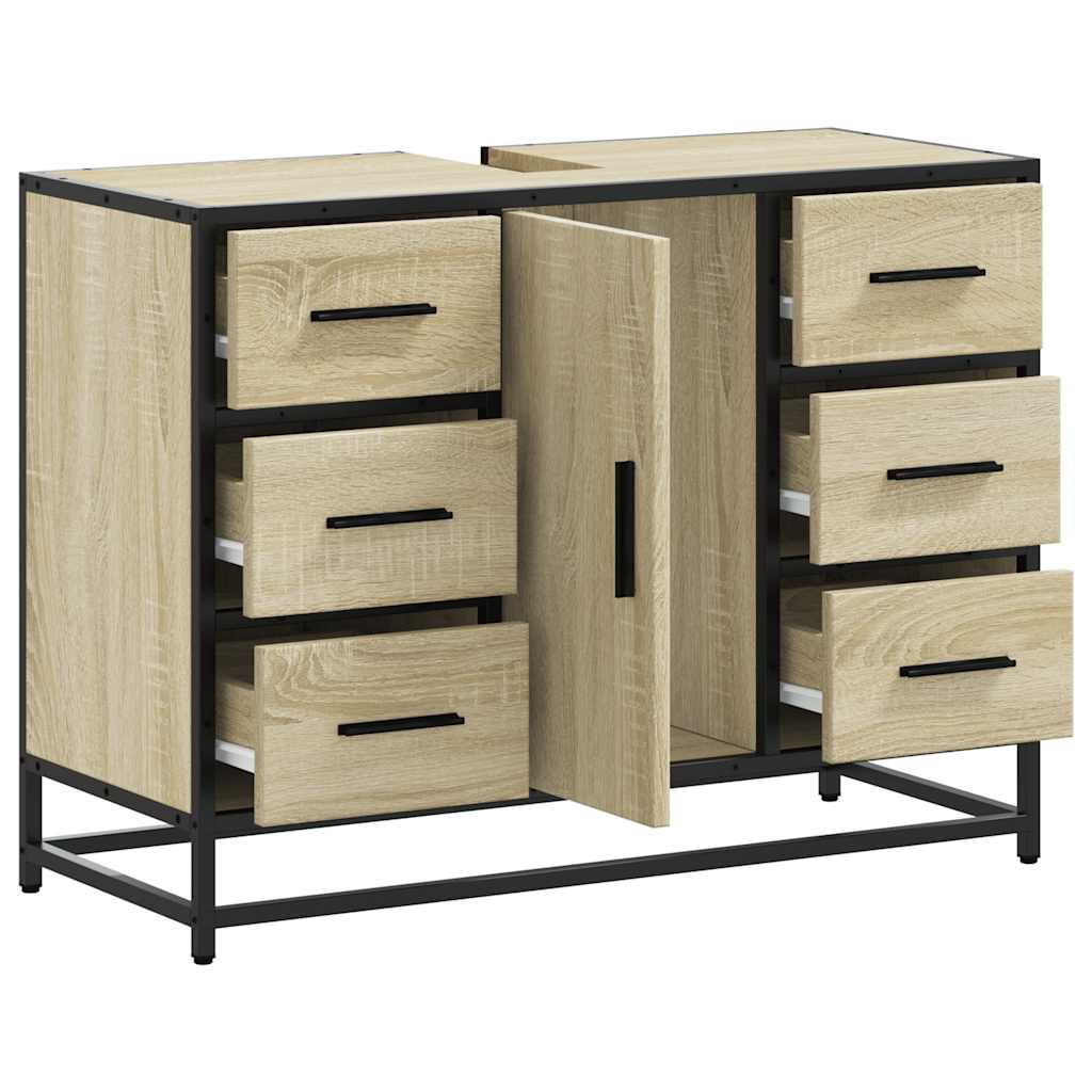 vidaXL Meuble sous-lavabo chêne Sonoma 80x33x60 cm Bois d'ingénierie