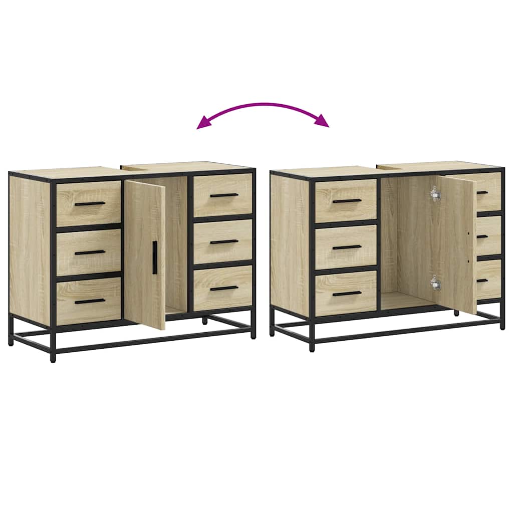 vidaXL Meuble sous-lavabo chêne Sonoma 80x33x60 cm Bois d'ingénierie