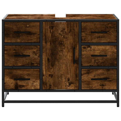 vidaXL Waschbeckenunterschrank Räuchereiche 80x33x60 cm Holzwerkstoff