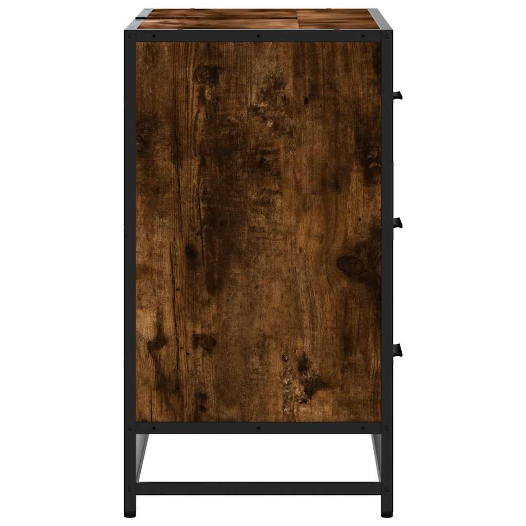 vidaXL Waschbeckenunterschrank Räuchereiche 80x33x60 cm Holzwerkstoff