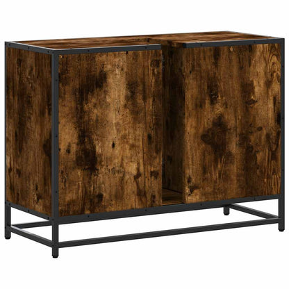 vidaXL Waschbeckenunterschrank Räuchereiche 80x33x60 cm Holzwerkstoff