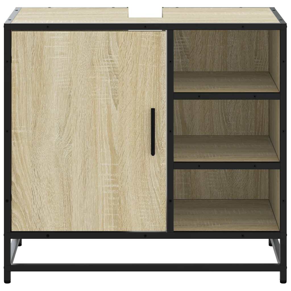 Badezimmer-Waschbeckenschrank Sonoma-Eiche 65 x 33 x 60 cm Holzwerkstoff