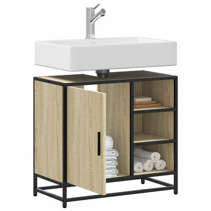 Badezimmer-Waschbeckenschrank Sonoma-Eiche 65 x 33 x 60 cm Holzwerkstoff