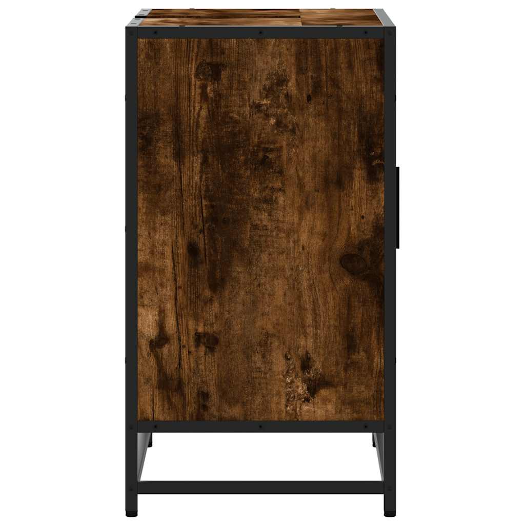 vidaXL Meuble sous-vasque chêne fumé 65x33x60 cm Bois d'ingénierie