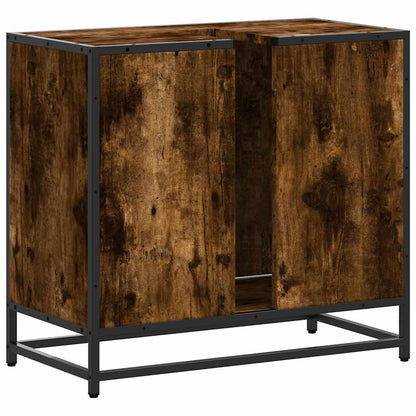 vidaXL Meuble sous-vasque chêne fumé 65x33x60 cm Bois d'ingénierie