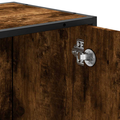 vidaXL Meuble sous-vasque chêne fumé 65x33x60 cm Bois d'ingénierie
