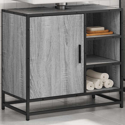 vidaXL Waschbeckenunterschrank Grau Sonoma 65x33x60 cm Holzwerkstoff