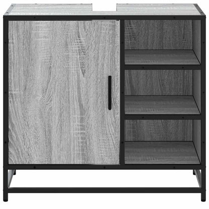 vidaXL Waschbeckenunterschrank Grau Sonoma 65x33x60 cm Holzwerkstoff