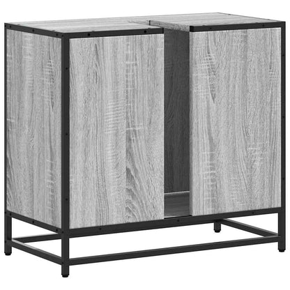 vidaXL Waschbeckenunterschrank Grau Sonoma 65x33x60 cm Holzwerkstoff