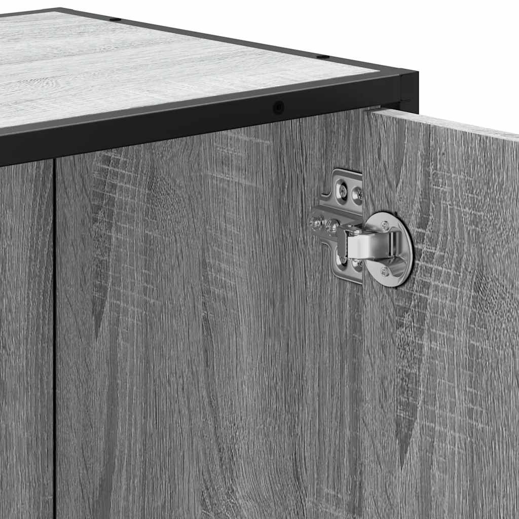 vidaXL Waschbeckenunterschrank Grau Sonoma 65x33x60 cm Holzwerkstoff