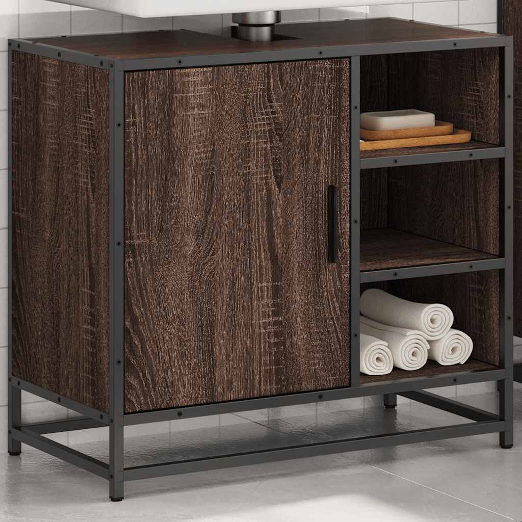 vidaXL Waschbeckenunterschrank Braun Eichen-Optik 65x33x60 cm