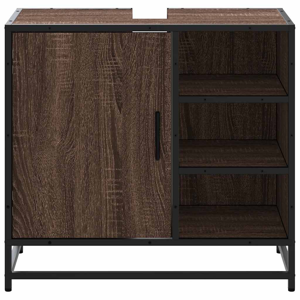 vidaXL Waschbeckenunterschrank Braun Eichen-Optik 65x33x60 cm