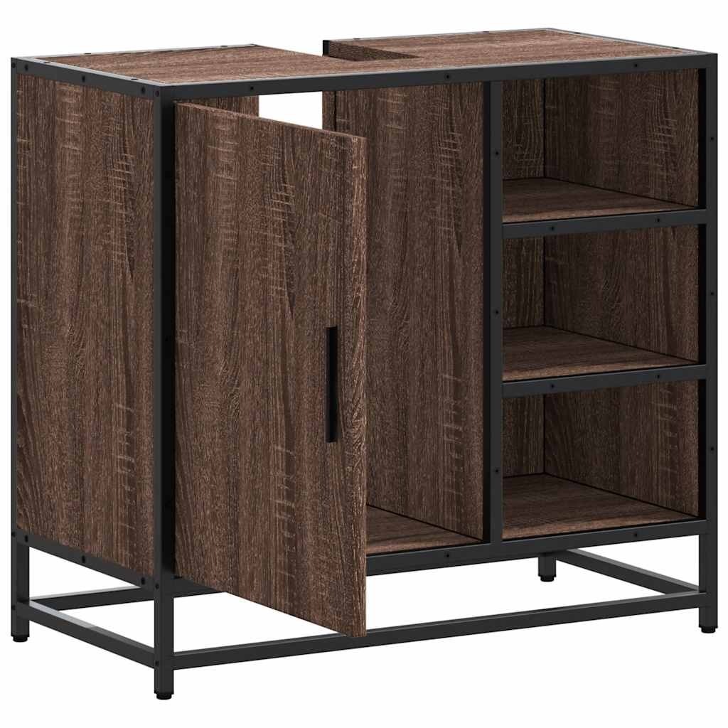 vidaXL Waschbeckenunterschrank Braun Eichen-Optik 65x33x60 cm