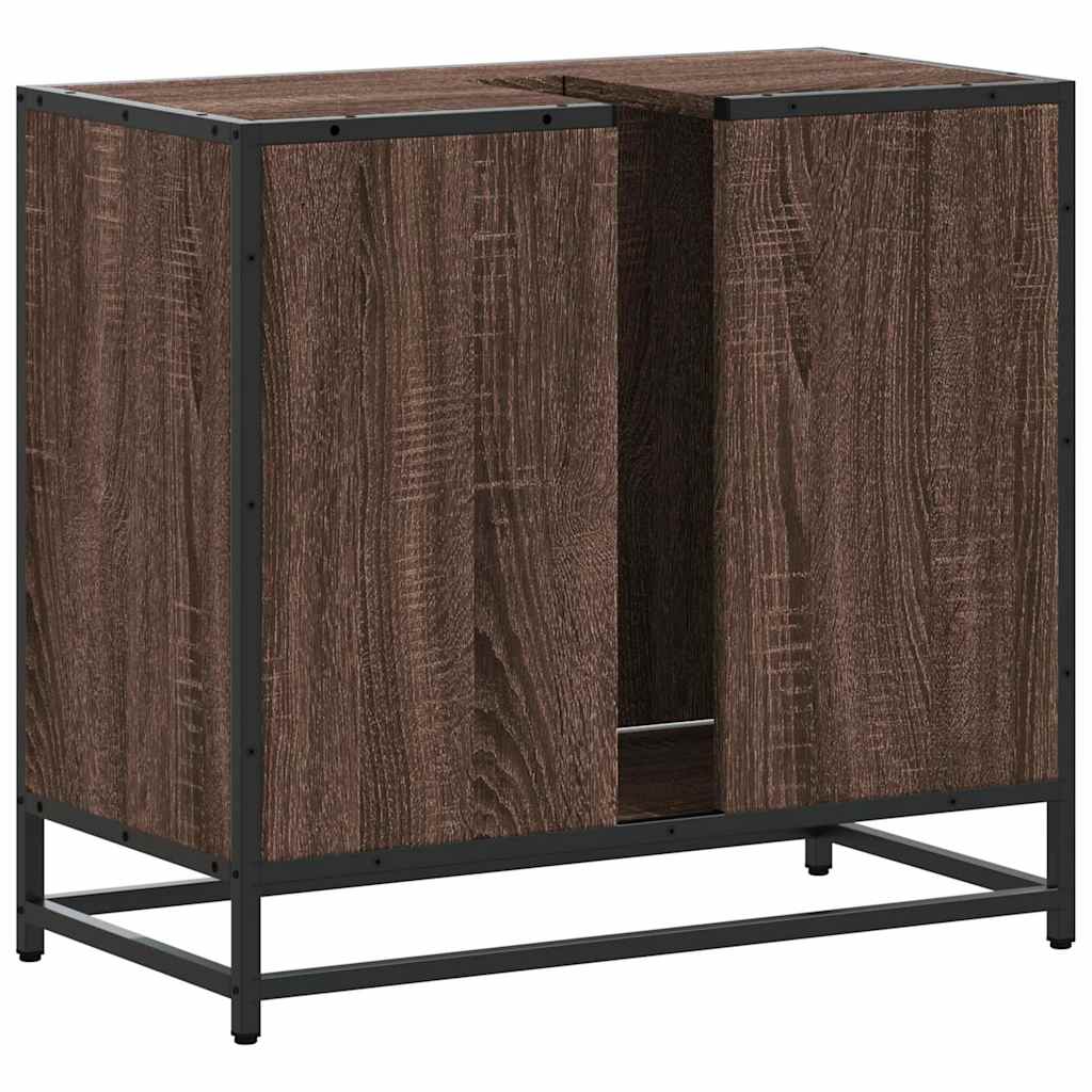 vidaXL Waschbeckenunterschrank Braun Eichen-Optik 65x33x60 cm