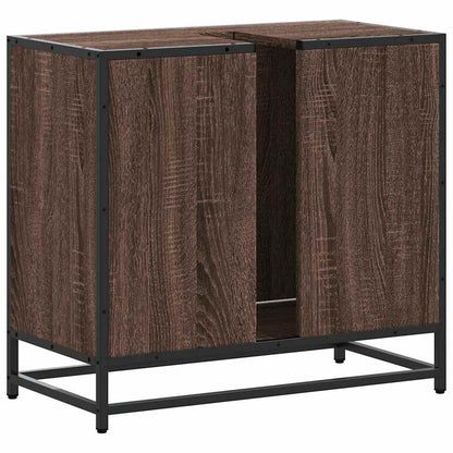 vidaXL Waschbeckenunterschrank Braun Eichen-Optik 65x33x60 cm