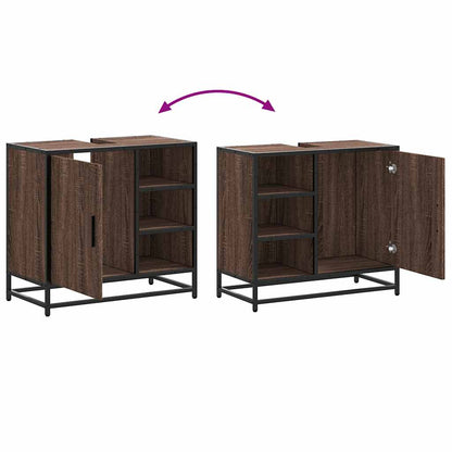 vidaXL Waschbeckenunterschrank Braun Eichen-Optik 65x33x60 cm